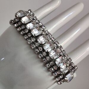 Vintage Five Row Sparkly Crystal Bracelet